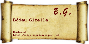 Bóday Gizella névjegykártya