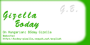 gizella boday business card